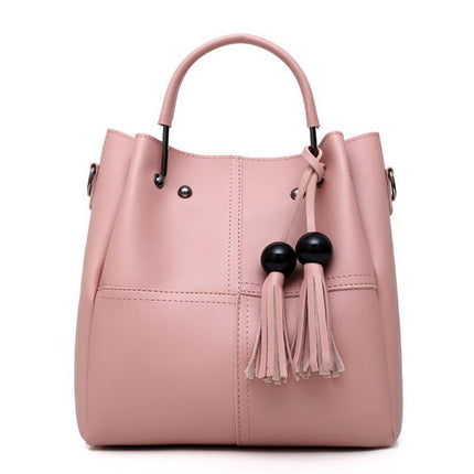 Fashionable Synthetic Leather Women\'s Handbag Set Wide Capacity Double Handle Multifunctional Zipper Closure High Quality (3-Piece Set)