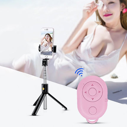 Universal Pink Wireless Bluetooth Selfie Stick for All Phone Models- Self Timer Shutter Turning Page Video Control.