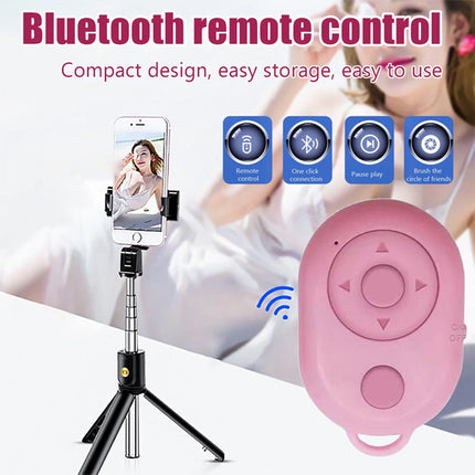 Universal Pink Wireless Bluetooth Selfie Stick for All Phone Models- Self Timer Shutter Turning Page Video Control.