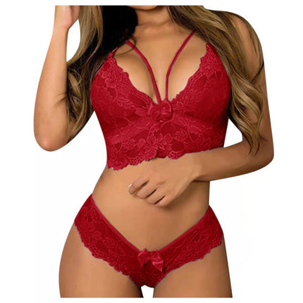 Sexy Seduction Wine Red Push Up Bra &amp; French Cut Panty Set Soft Elastic &amp; See Through Lingerie for Women