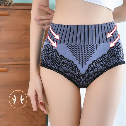 Stylish Blue Lace Hipster Underwear Soft Breathable and Comfortable Inner Wear for Women. High Elastic Waist Seamless Design.