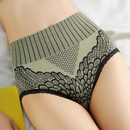 Stylish Lace Hipster Underwear for Women Soft Breathable and Seamless with High Elastic Waist and Green Color