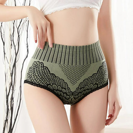 Stylish Lace Hipster Underwear for Women Soft Breathable and Seamless with High Elastic Waist and Green Color