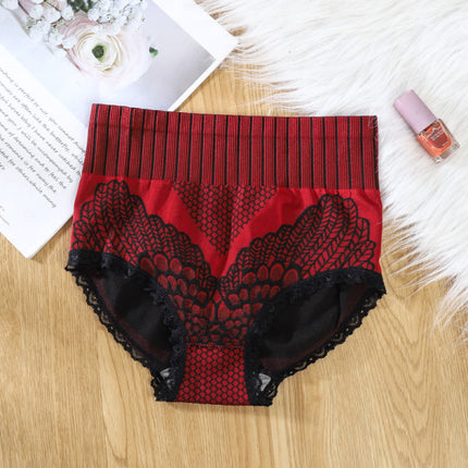 Stylish Lace Hipster Underwear Comfortable Breathable Seamless. High Elastic Waist. Perfect for Casual Occasions. Red Nylon Material. Exclusive for Women.