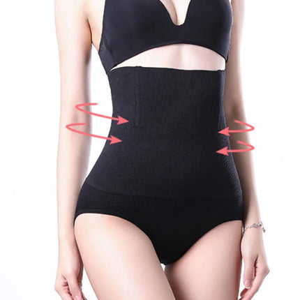 Flawless Silhouette High Waist Tummy Control Body Shaper Slimming Corset for Women Elastic Fit Black Spandex & Nylon Lingerie