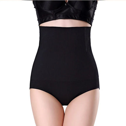 Flawless Silhouette High Waist Tummy Control Body Shaper Slimming Corset for Women Elastic Fit Black Spandex & Nylon Lingerie