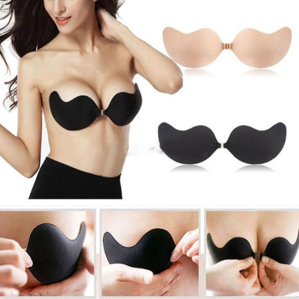 Girls Wear Reusable Silicone Bra Self-adhesive Strapless Sticky Bra Backless Invisible Push-up Bras For Women