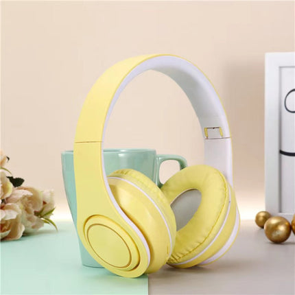 Ultimate Wireless Bluetooth Headphones with Long Battery Life and Foldable Design Perfect for All Phone Models Stunning Yellow Color!