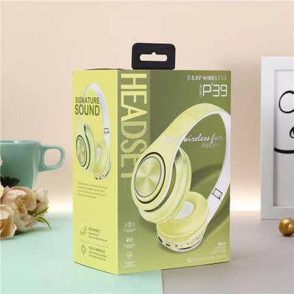 Ultimate Wireless Bluetooth Headphones with Long Battery Life and Foldable Design Perfect for All Phone Models Stunning Yellow Color!