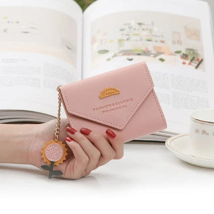 Flower Tassel Button Wallet Trendy Synthetic Leather Money/Card Organizer for Women. Perfect Small Wallet for Girls!