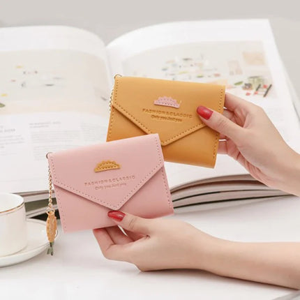 Flower Tassel Button Wallet Trendy Synthetic Leather Money/Card Organizer for Women. Perfect Small Wallet for Girls!