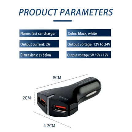 Premium Dual USB Car Charger Fast Charge Your Mobile Phone &amp; Tablet with 18W Universal Quick Charger Ultimate Vehicle Charging Adapter