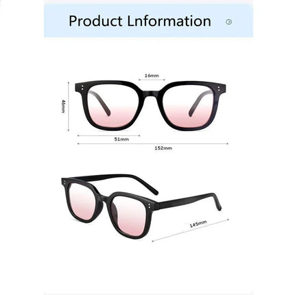 Leopard Retro Sunglasses Black Frame UV Protection Square Shape Orange Lenses Unisex Fashion Eyewear 2 Pcs Set