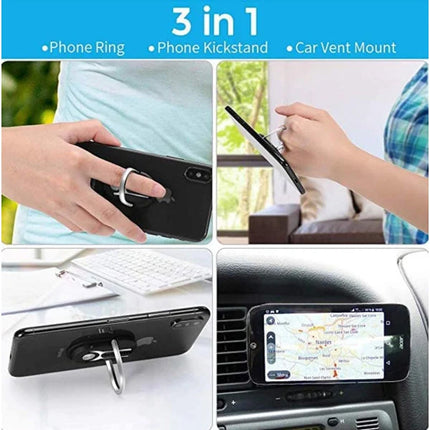 360° Rotatable Metal Finger Ring Phone Holder Stand Universal Car Mount for All Mobile Phones