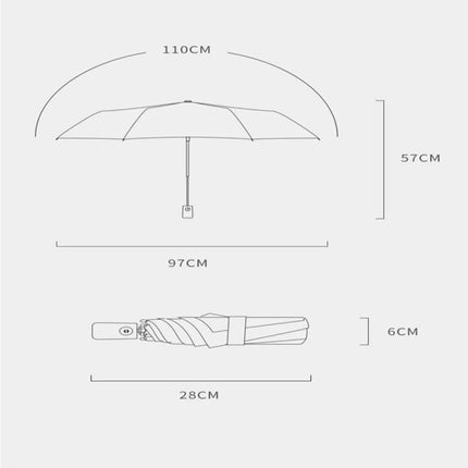 Bear Print Folding Umbrella Sunscreen Rain &amp; UV Protection Mini Tri-Fold Design Easy Carry with Cover