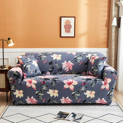 Floral Printed 2 Seater Sofa Cover High Stretch Elastic Protector Easy Wear Includes 1 Cushion Cover Perfect for Bedroom Office Living Room &amp; Home Decor