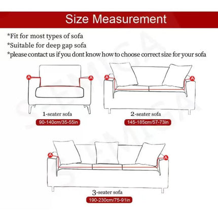 Stretchy Non-slip Sofa Cover with Cushion Set Perfect for Home Decor in Bedroom Office or Living Room Full Fitted Two Seater Sofa Set