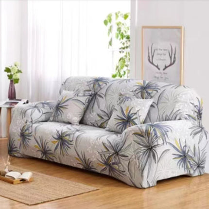 Floral Print Polyester Sofa Cover Set Full Fitted Non-slip Easy Wear &amp; 1 Cushion Cover Ideal for Home Decor Office &amp; Bedroom