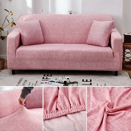 Transform Your Sofa with Our Stylish Stretchy Two-Seater Sofa Cover Perfect for Bedroom Office or Living Room Decor Non-Slip &amp; Easy to Install Complete with Cushion Cover Full Fitted Design for a Sleek Look!