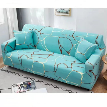 Marble Printed Geometric Sofa Cover Set High Stretch Elastic Non-slip &amp; Easy Wear Perfect for Home Decoration Full Fitted Couch Protector