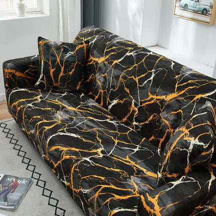 Marble Print Sofa Cover Set High Stretch Non-slip Easy Wear Perfect for Bedroom Office Living Room Home Decoration Polyester Geometric Design