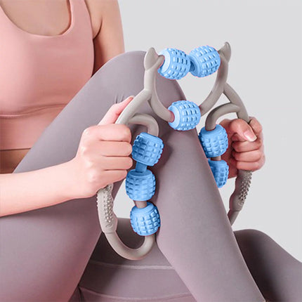 9 Wheels Leg Massager Body Shaping Relaxation Roller High Quality Strong Plastic Multifunction Body Massager for Deep Calf Muscle Arm and Shoulder Massage 360 Degree Handheld Large Size Suitable for all Seasons