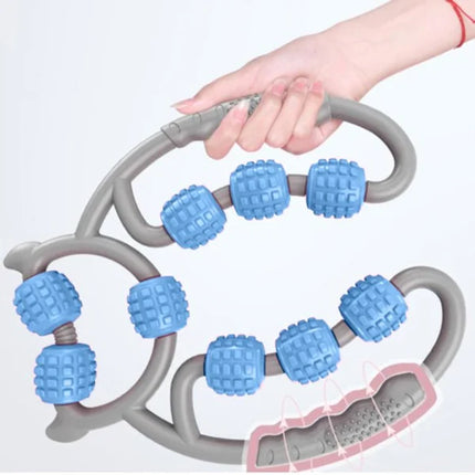 9 Wheels Leg Massager Body Shaping Relaxation Roller High Quality Strong Plastic Multifunction Body Massager for Deep Calf Muscle Arm and Shoulder Massage 360 Degree Handheld Large Size Suitable for all Seasons