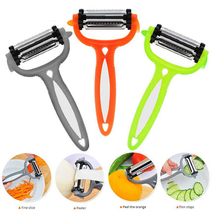 Easy Grip 3-in-1 Peelers High Quality Comfortable Handle Multifunctional for Vegetables and Fruits Set of 2