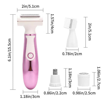 All-in-One Rechargeable Grooming Kit Waterproof Painless High Quality Beard and Eyebrow Trimmer for Men and Women. Portable and Long-Lasting Battery Life!