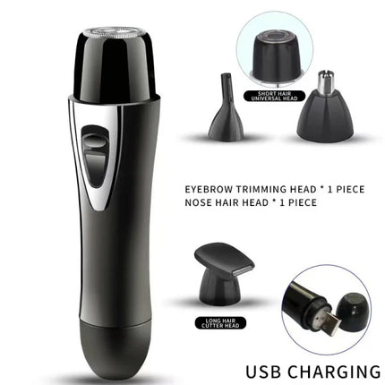 Flawless 4-in-1 Women's Shaver USB Charging Waterproof Painless. Perfect for Facial Hair Eyebrows Ear and Nose Hair. High-Quality Portable Long Battery Life. Get the Ultimate Lady Trimming Device!