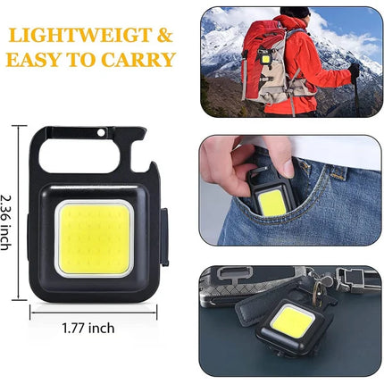 Rechargeable Mini Flashlight Manual Mode Self Assemble Perfect Outdoor adventures Led Cob Keychain Lights Portable Torch Camping Fishing Small Bright 4 Mode Flashing