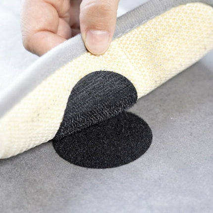 5 Pieces Strong Self Adhesive Fastener Anti Slip Stickers Loop Tape Velcro Bed Sheet Sofa Mat Carpet Pads Non-slip Heavy Duty Round Shape Fixing Seamless Double Sided Tape Set