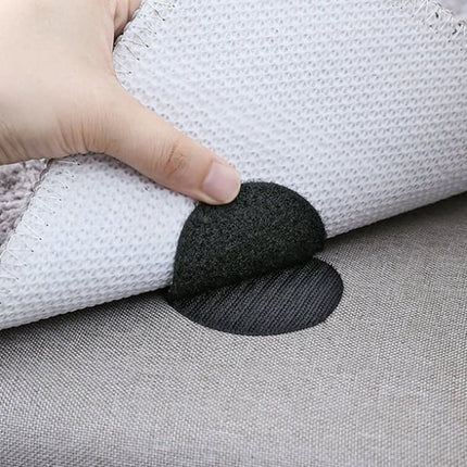 5 Pieces Strong Self Adhesive Fastener Anti Slip Stickers Loop Tape Velcro Bed Sheet Sofa Mat Carpet Pads Non-slip Heavy Duty Round Shape Fixing Seamless Double Sided Tape Set