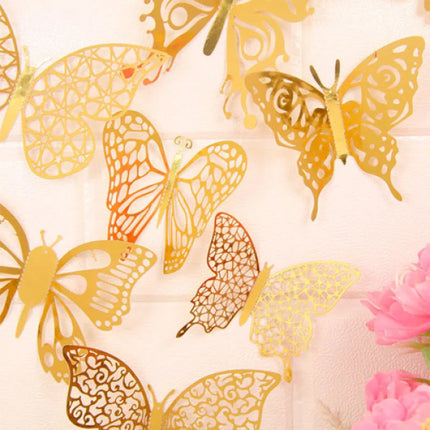 3D Butterfly Sticker Set for Home Decor - 12 Pieces - Multi Size - Cute Stickers