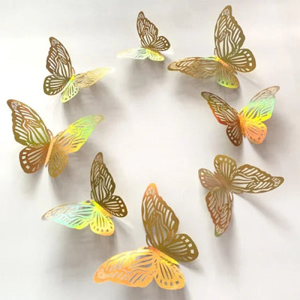 3D Butterfly Sticker Set for Home Decor - 12 Pieces - Multi Size - Cute Stickers