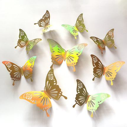 3D Butterfly Sticker Set for Home Decor - 12 Pieces - Multi Size - Cute Stickers