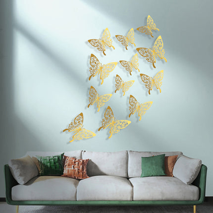 3D Butterfly Sticker Set for Home Decor - 12 Pieces - Multi Size - Cute Stickers