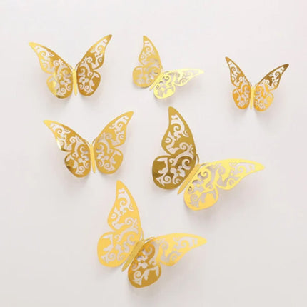 12 Pcs Eye-Catching 3D Butterfly Sticker Set for Home Decor