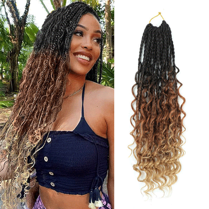 18 Inch Faded Curly Braided Hair Extension Rough Look African Style  Easy Wear Fake Hair Wigs Extensions