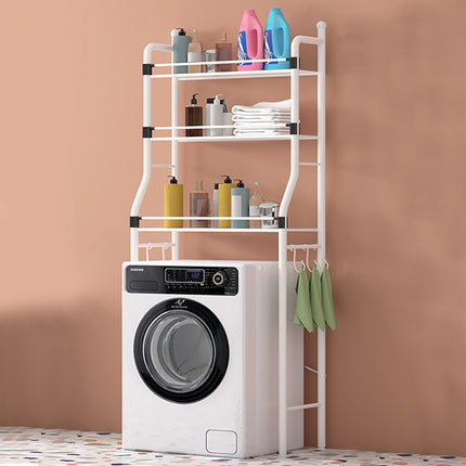 3 Layer Washing Machine Stainless Steel Storage Rack - White