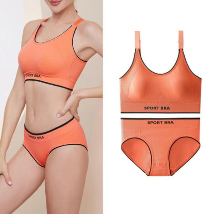 Two Pieces Sportswear Adjustable Shoulder Strap Padded Bra Blouse With Elastic Underwear For Yoga Exercise Running Gym Stylish Print Body Fitted Summer Wear Outdoor Inner Wear 2 Pcs Set