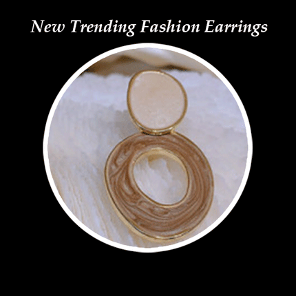 Oil Painting Design Irregular Girls Fashion Earrings - Coffee