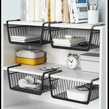 Under Shelf Hanging Extended Storage Rack Basket - Black