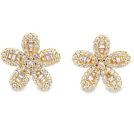 Temperament Small Flowers Earrings - Golden