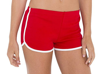 Striped Panel Summer Wear Comfortable Women Shorts - Red