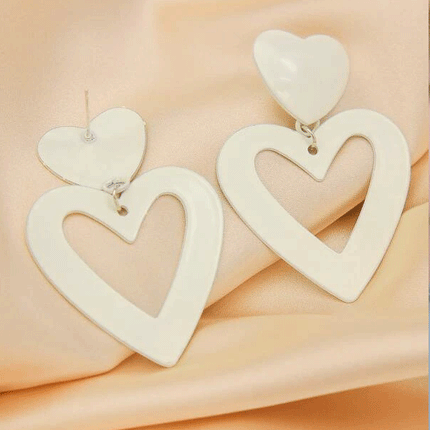 Hollow Hearts High Quality Earrings - Beige