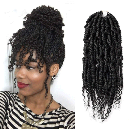 12 Inch Shaded Twisted Braid Curly Hairs Extension African Women Fashion Easy Patch High Quality Artificial Hairs Wigs Extension