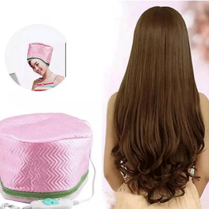 Hair Nourishing Steamer Dryer Temperature Adjustable Professional Electric Women Hair Care Treatment Cap - Pink Orange