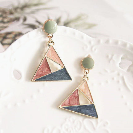 Contrast Starry Triangle Earrings - Multi Color