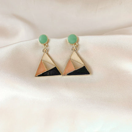 Contrast Starry Triangle Earrings - Multi Color